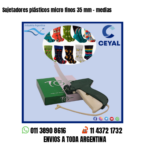 Sujetadores plásticos micro finos 35 mm – medias