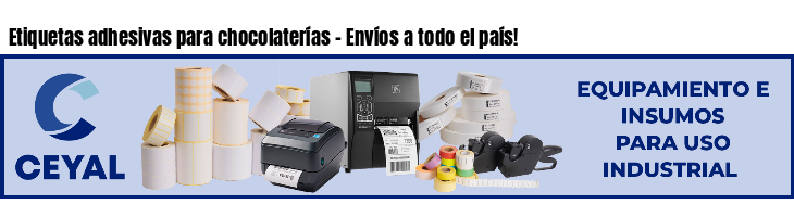 Etiquetas adhesivas para chocolaterías - Envíos a todo el país!