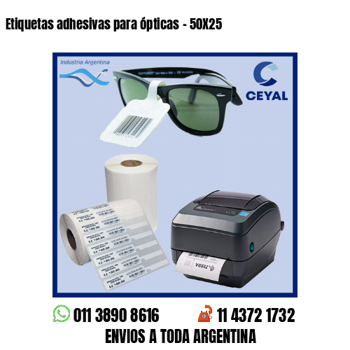 Etiquetas adhesivas para ópticas – 50X25