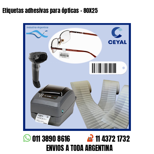 Etiquetas adhesivas para ópticas – 80X25