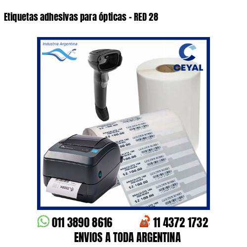 Etiquetas adhesivas para ópticas – RED 28