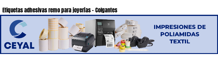 Etiquetas adhesivas remo para joyerías - Colgantes