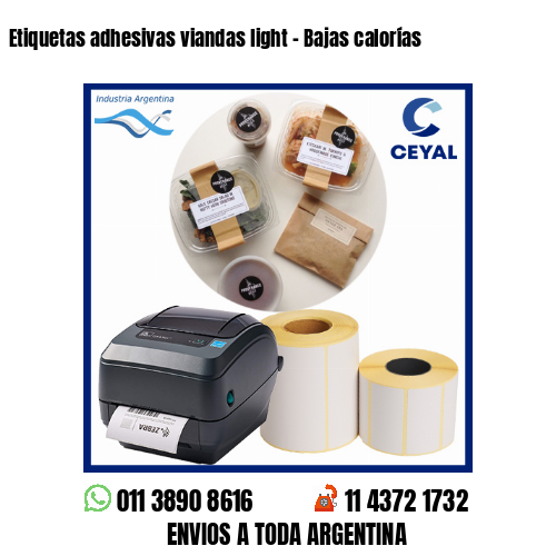 Etiquetas adhesivas viandas light – Bajas calorías