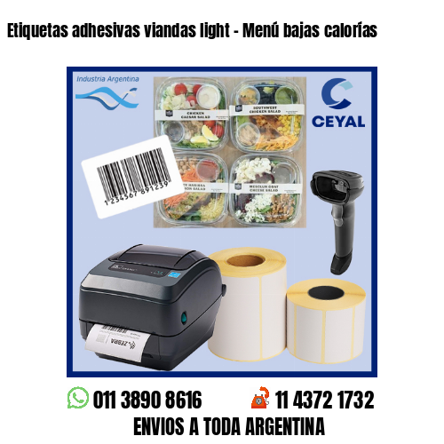 Etiquetas adhesivas viandas light – Menú bajas calorías