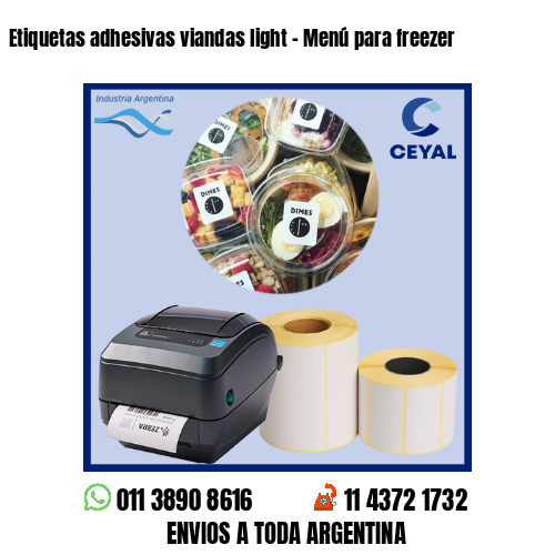 Etiquetas adhesivas viandas light – Menú para freezer