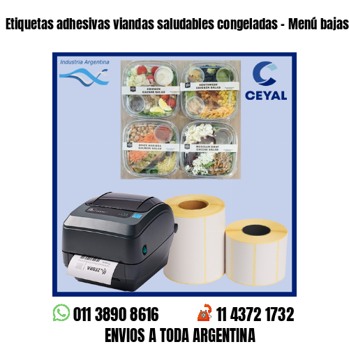 Etiquetas adhesivas viandas saludables congeladas – Menú bajas calorías