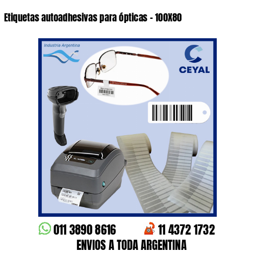 Etiquetas autoadhesivas para ópticas – 100X80