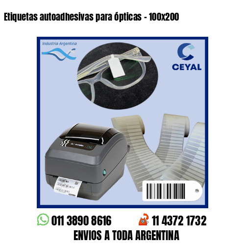 Etiquetas autoadhesivas para ópticas – 100×200