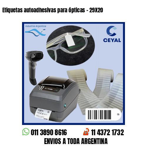 Etiquetas autoadhesivas para ópticas – 29X20
