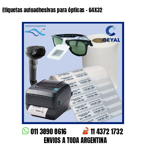 Etiquetas autoadhesivas para ópticas – 64X32