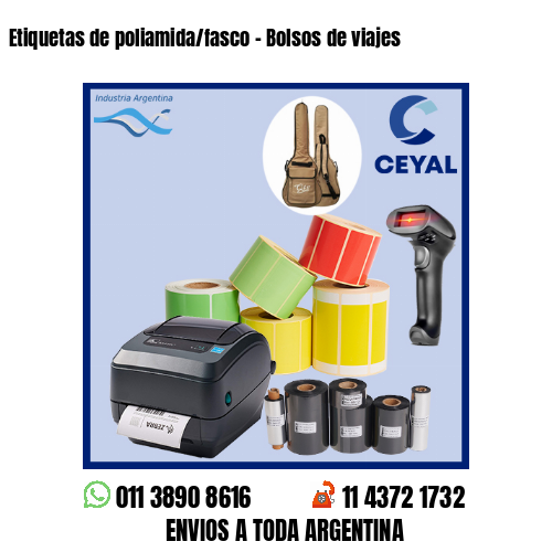 Etiquetas de poliamida/fasco – Bolsos de viajes