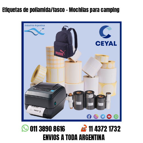 Etiquetas de poliamida/fasco – Mochilas para camping