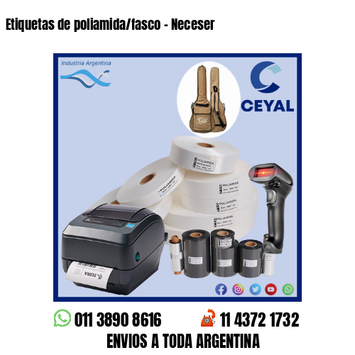 Etiquetas de poliamida/fasco – Neceser
