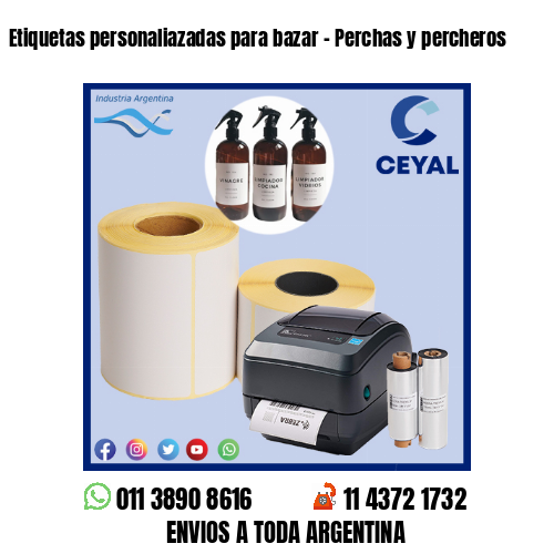 Etiquetas personaliazadas para bazar – Perchas y percheros