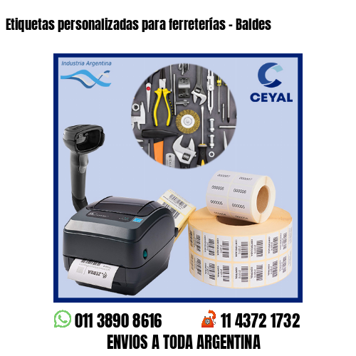 Etiquetas personalizadas para ferreterías - Baldes