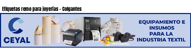 Etiquetas remo para joyerías - Colgantes