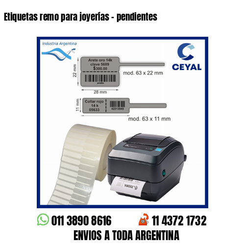 Etiquetas remo para joyerías – pendientes