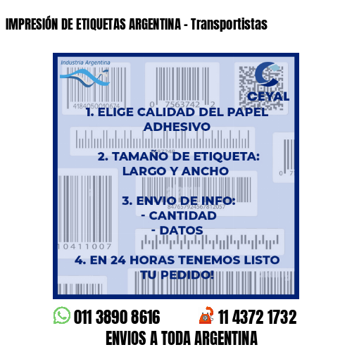 IMPRESIÓN DE ETIQUETAS ARGENTINA – Transportistas