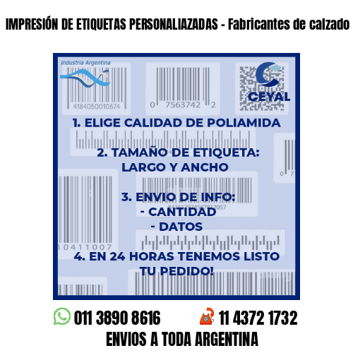 IMPRESIÓN DE ETIQUETAS PERSONALIAZADAS - Fabricantes de calzado