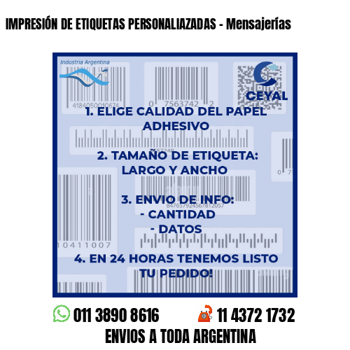 IMPRESIÓN DE ETIQUETAS PERSONALIAZADAS – Mensajerías
