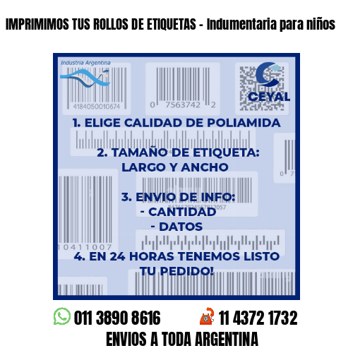 IMPRIMIMOS TUS ROLLOS DE ETIQUETAS – Indumentaria para niños