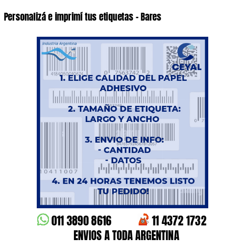 Personalizá e imprimí tus etiquetas – Bares
