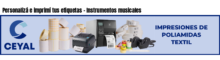 Personalizá e imprimí tus etiquetas - Instrumentos musicales