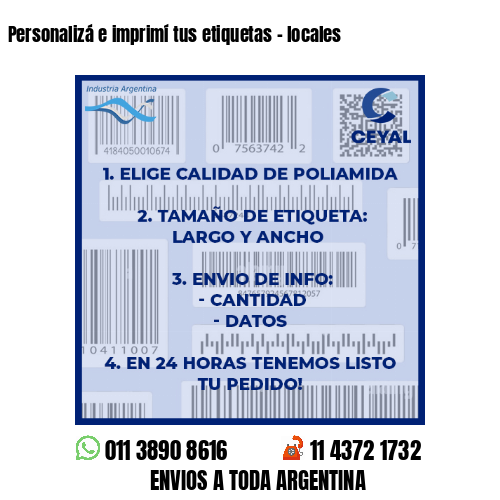 Personalizá e imprimí tus etiquetas – locales