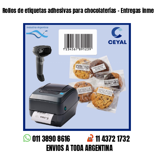 Rollos de etiquetas adhesivas para chocolaterías – Entregas inmediatas!