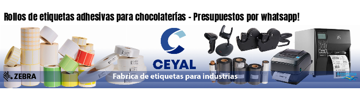 Rollos de etiquetas adhesivas para chocolaterías - Presupuestos por whatsapp!