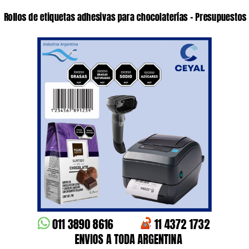 Rollos de etiquetas adhesivas para chocolaterías – Presupuestos sin cargo!