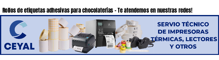 Rollos de etiquetas adhesivas para chocolaterías - Te atendemos en nuestras redes!