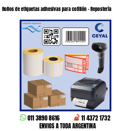 Rollos de etiquetas adhesivas para cotillón – Repostería