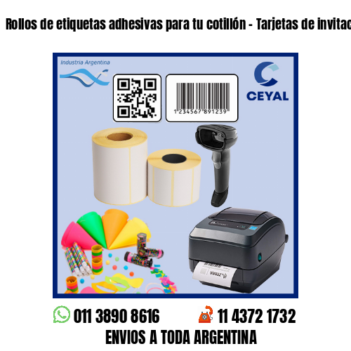 Rollos de etiquetas adhesivas para tu cotillón – Tarjetas de invitación