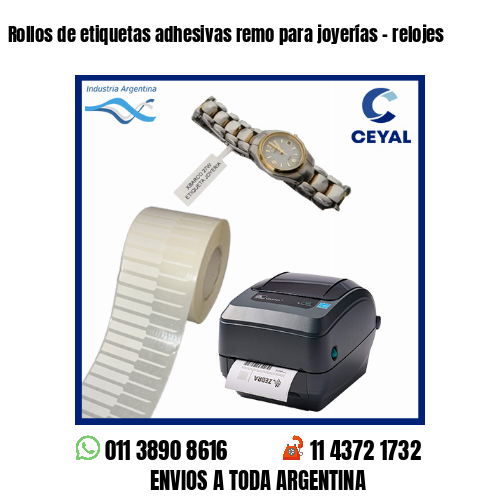 Rollos de etiquetas adhesivas remo para joyerías – relojes