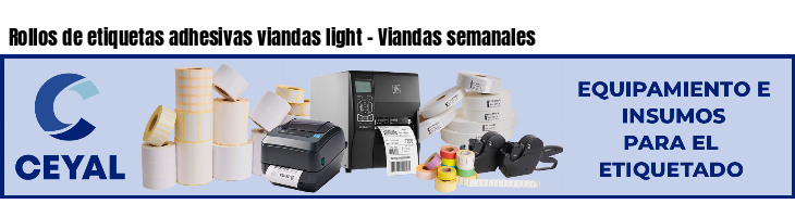 Rollos de etiquetas adhesivas viandas light - Viandas semanales