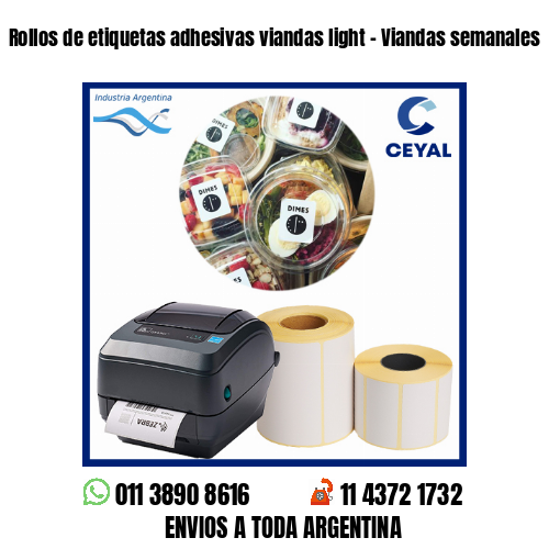 Rollos de etiquetas adhesivas viandas light – Viandas semanales