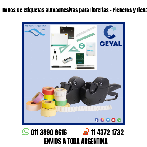 Rollos de etiquetas autoadhesivas para librerías – Ficheros y fichas