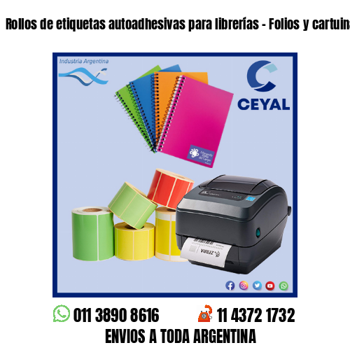 Rollos de etiquetas autoadhesivas para librerías – Folios y cartuinas