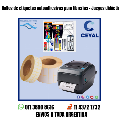 Rollos de etiquetas autoadhesivas para librerías – Juegos didácticos
