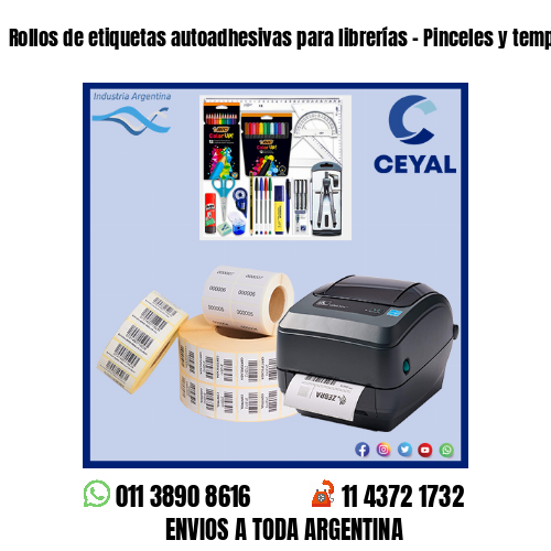 Rollos de etiquetas autoadhesivas para librerías – Pinceles y temperas