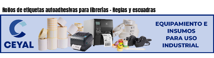 Rollos de etiquetas autoadhesivas para librerías - Reglas y escuadras