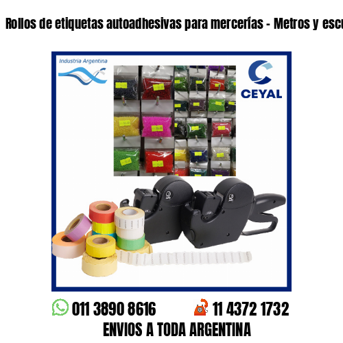 Rollos de etiquetas autoadhesivas para mercerías – Metros y escuadras