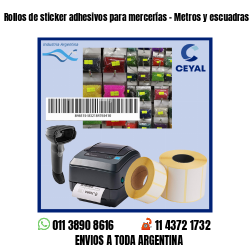 Rollos de sticker adhesivos para mercerías – Metros y escuadras