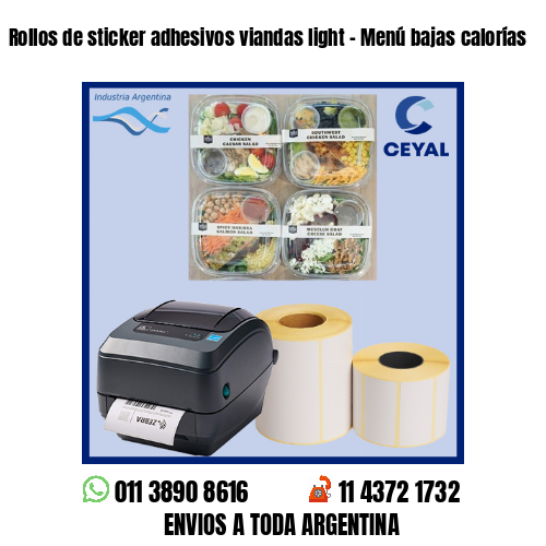 Rollos de sticker adhesivos viandas light – Menú bajas calorías