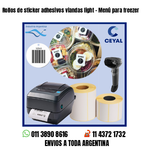 Rollos de sticker adhesivos viandas light – Menú para freezer