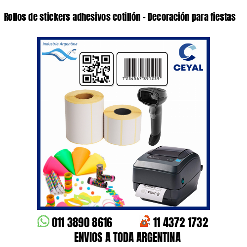 Rollos de stickers adhesivos cotillón – Decoración para fiestas