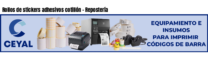 Rollos de stickers adhesivos cotillón - Repostería