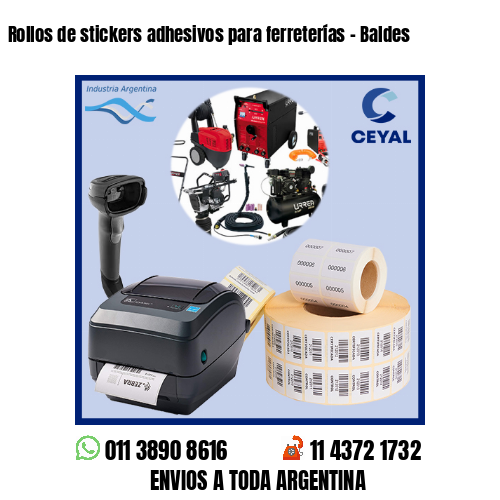 Rollos de stickers adhesivos para ferreterías – Baldes