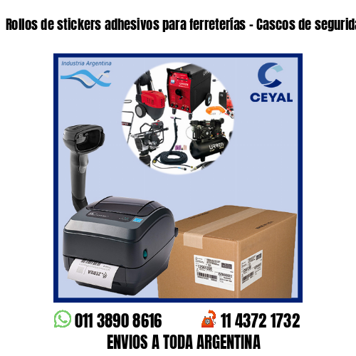 Rollos de stickers adhesivos para ferreterías – Cascos de seguridad